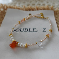 Natural Stone Pearl Necklace For Women Vintage Twin - CRYSTALOIL