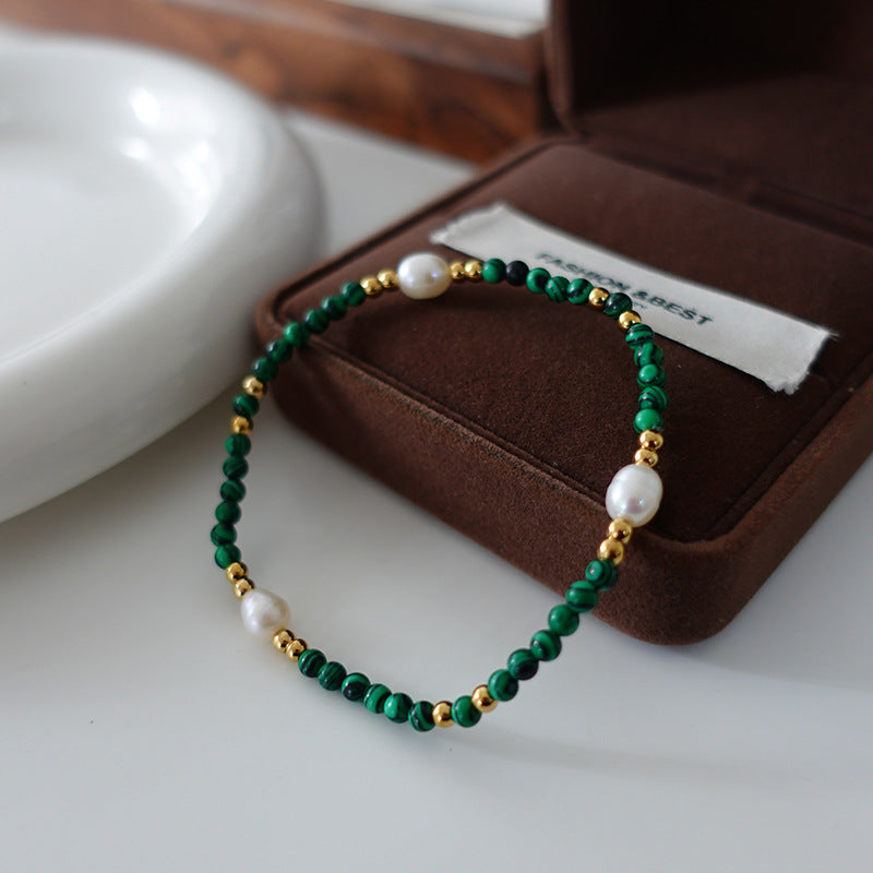 Natural Stone Pearl Necklace For Women Vintage Twin - CRYSTALOIL