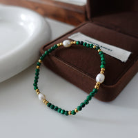 Natural Stone Pearl Necklace For Women Vintage Twin - CRYSTALOIL