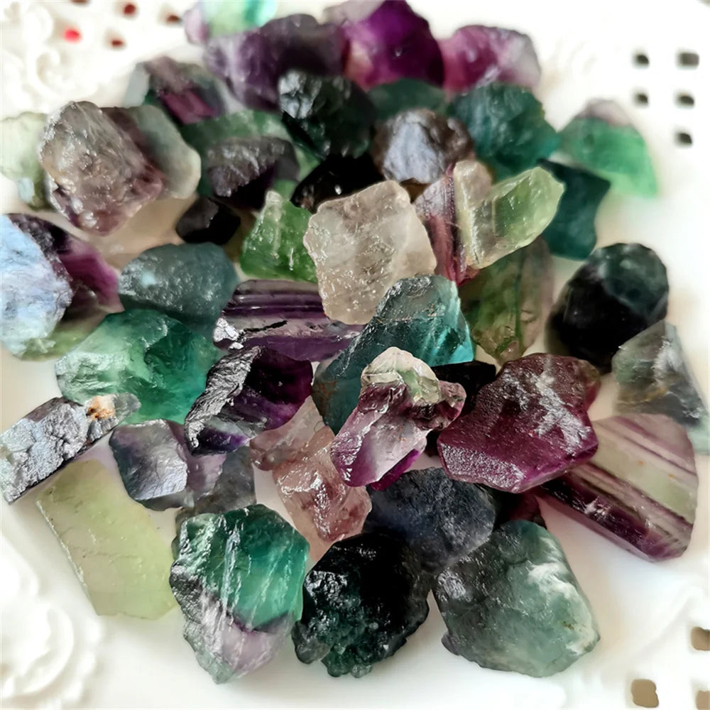Natural Raw Rainbow Fluorite Crystals Rough Stones Mineral Healing Crystals Gemstones Specimens Collectible Gemstone - CRYSTALOIL