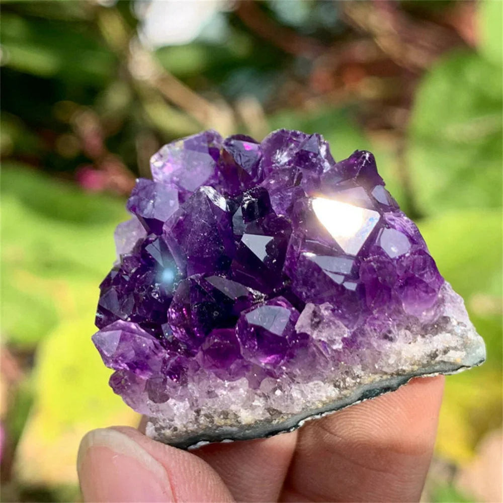 Natural Amethyst ore raw stone Purple Crystals Cluster Druzy Geode Mineral Rock Healing Quartz Point Energy Wand Crafts - Crystalbloomaromatics