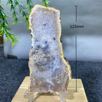 Crystal Natrural Agate Rutile Slab Slice Stone Reiki High Quality Beauty Healing Quartz Minerals Home Decoration + Stand - CRYSTALOIL