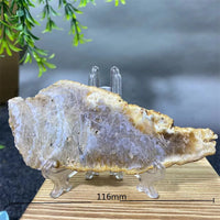Crystal Natrural Agate Rutile Slab Slice Stone Reiki High Quality Beauty Healing Quartz Minerals Home Decoration + Stand - CRYSTALOIL