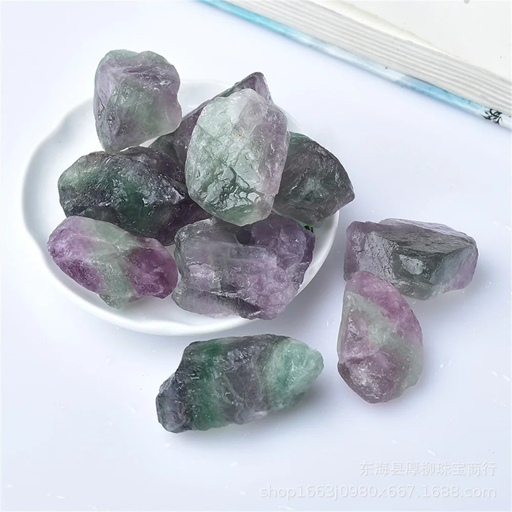 Natural Raw Rainbow Fluorite Crystals Rough Stones Mineral Healing Crystals Gemstones Specimens Collectible Gemstone - CRYSTALOIL