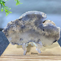 Crystal Natrural Agate Rutile Slab Slice Stone Reiki High Quality Beauty Healing Quartz Minerals Home Decoration + Stand - CRYSTALOIL