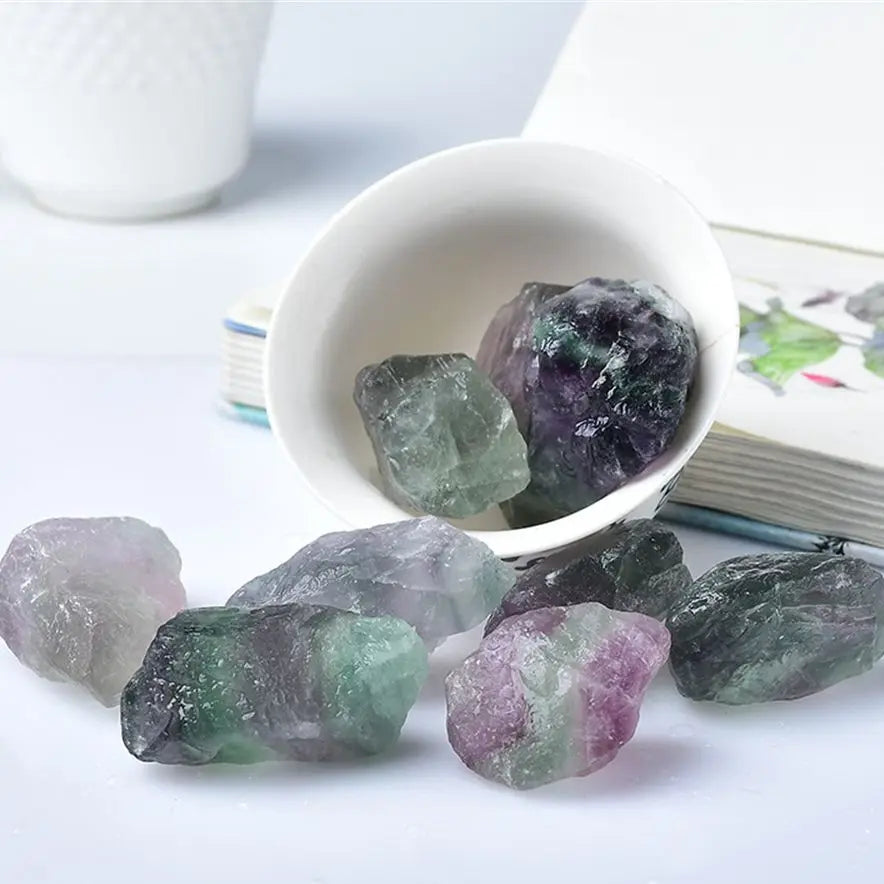 Natural Raw Rainbow Fluorite Crystals Rough Stones Mineral Healing Crystals Gemstones Specimens Collectible Gemstone - CRYSTALOIL