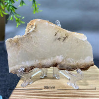Crystal Natrural Agate Rutile Slab Slice Stone Reiki High Quality Beauty Healing Quartz Minerals Home Decoration + Stand - CRYSTALOIL