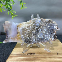 Crystal Natrural Agate Rutile Slab Slice Stone Reiki High Quality Beauty Healing Quartz Minerals Home Decoration + Stand - CRYSTALOIL