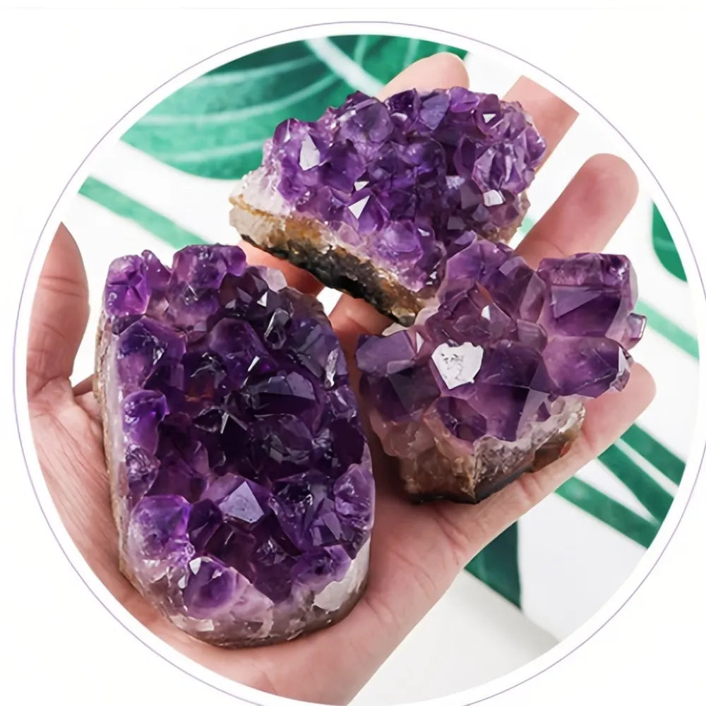 Natural Amethyst ore raw stone Purple Crystals Cluster Druzy Geode Mineral Rock Healing Quartz Point Energy Wand Crafts - Crystalbloomaromatics