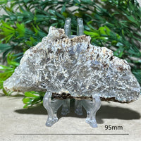 Crystal Natrural Agate Rutile Slab Slice Stone Reiki High Quality Beauty Healing Quartz Minerals Home Decoration + Stand - CRYSTALOIL