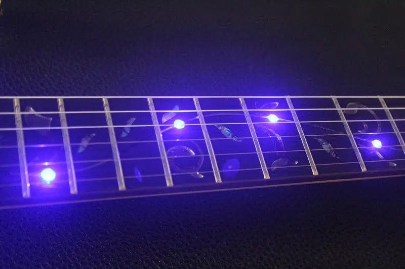 LED Light Electric Guitar Maple Acrylic Body Crystal Guitar Blue Sweet Sound - CRYSTALOIL