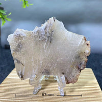 Crystal Natrural Agate Rutile Slab Slice Stone Reiki High Quality Beauty Healing Quartz Minerals Home Decoration + Stand - CRYSTALOIL