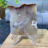 Crystal Natrural Agate Rutile Slab Slice Stone Reiki High Quality Beauty Healing Quartz Minerals Home Decoration + Stand - CRYSTALOIL