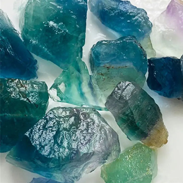 Natural Raw Rainbow Fluorite Crystals Rough Stones Mineral Healing Crystals Gemstones Specimens Collectible Gemstone - CRYSTALOIL