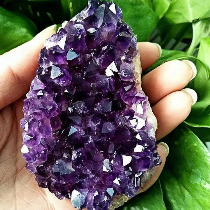 Natural Amethyst ore raw stone Purple Crystals Cluster Druzy Geode Mineral Rock Healing Quartz Point Energy Wand Crafts - CRYSTALOIL