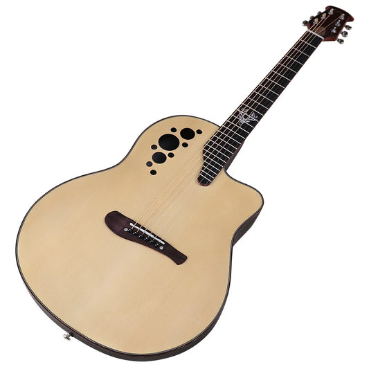 Round Back Ovation Model Electric Acoustic Guitar 41 Inch Acoustic Guitar Cutaway Design 6 Strings Electric Folk Guitar