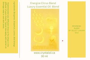 Energize citrus, luxury essential oil blends - CRYSTALOIL
