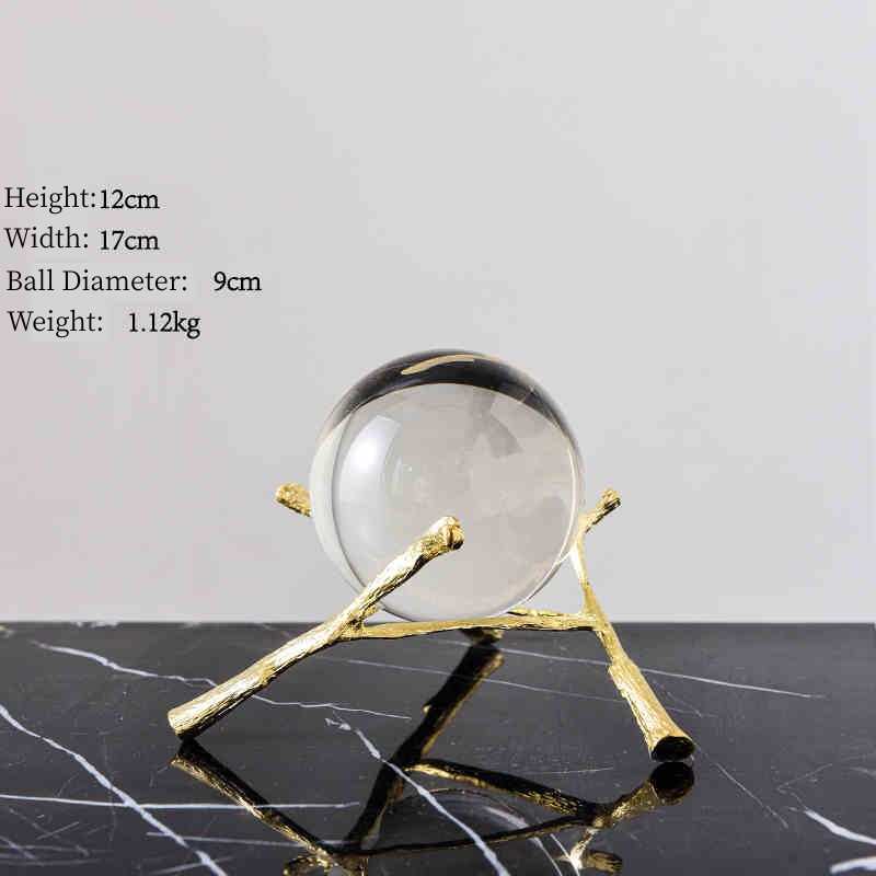 Nordic Light Luxury Metal Crystal Ball Craft Decoration - Crystalbloomaromatics