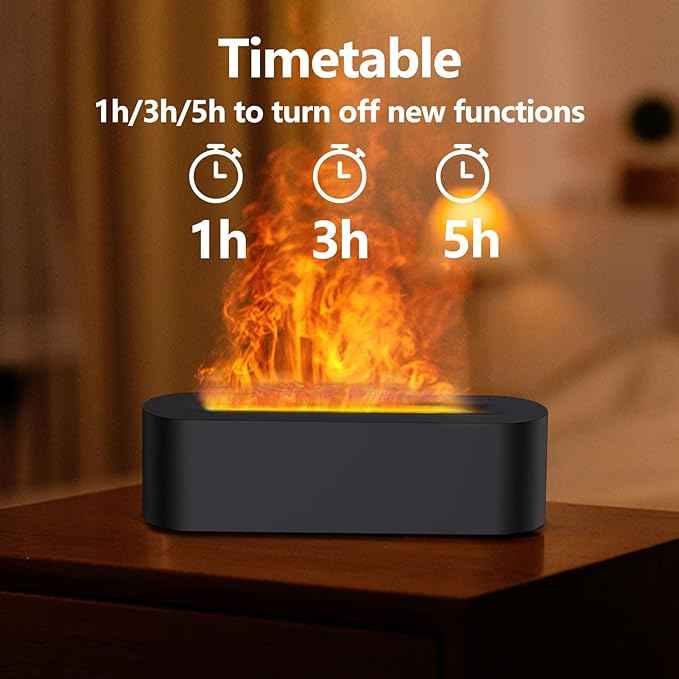 Flame Essential Oil Diffusers, Upgrade 7 Colour Lights Aromatherapy Diffuser, Oil Diffuser, Air Humidifier, Aroma Diffusers For Home, Bedroom, Office, Yoga, Timer &amp; Waterless Auto Off 150ml - CRYSTALOIL