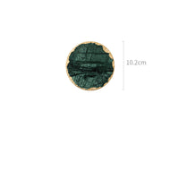 3 pieces Emerald Natural Marble Placemat Coaster Plate, - CRYSTALOIL