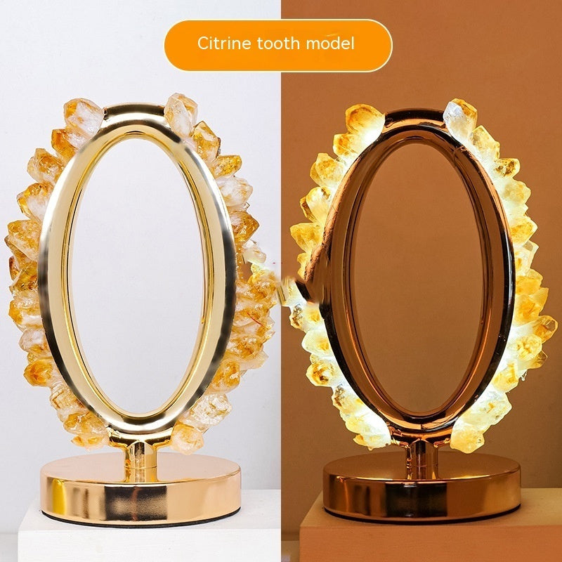 Natural Crystal Stone Gravel Small Night Lamp USB Interface - CRYSTALOIL