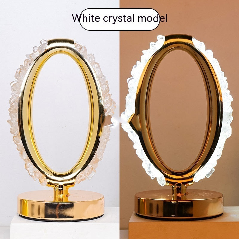 Natural Crystal Stone Gravel Small Night Lamp USB Interface - CRYSTALOIL