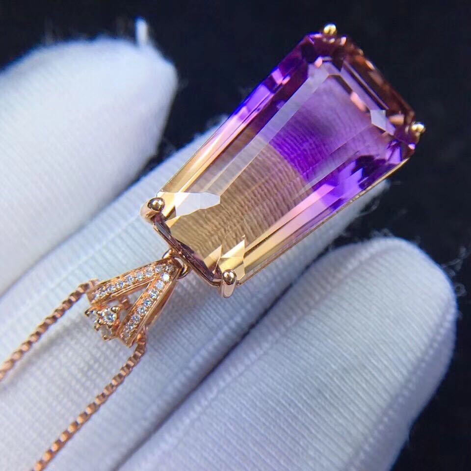 Oversized pendant features natural Amethyst crystal pendant - CRYSTALOIL