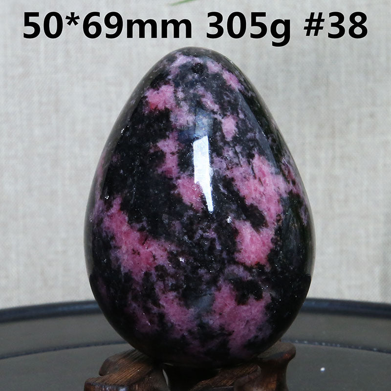 Natural Crystal Plum Tourmaline Stone Egg Ore Specimen Ornaments - Crystalbloomaromatics