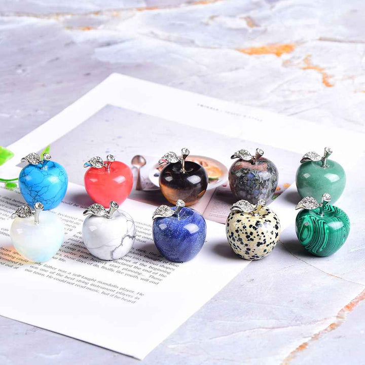 Natural Crystal Apple, Colorful Quartz Stone Opal decoration, - CRYSTALOIL
