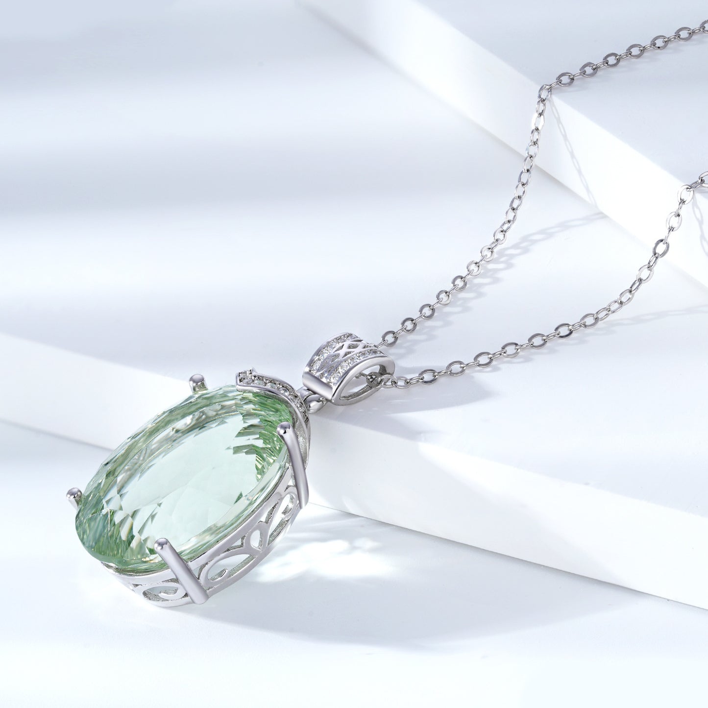 Fashionable, Light And Luxurious Natural Gem Necklace Pendant, Advanced S925 Sterling Silver - Crystalbloomaromatics