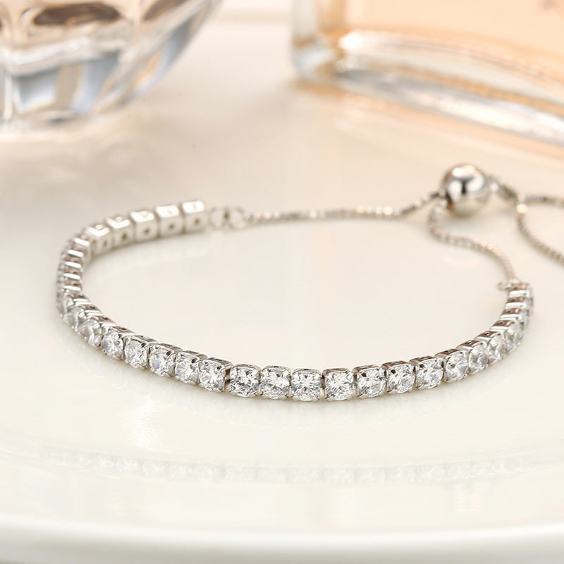 Sterling Silver Full Diamond Crystal Bracelet - Crystalbloomaromatics