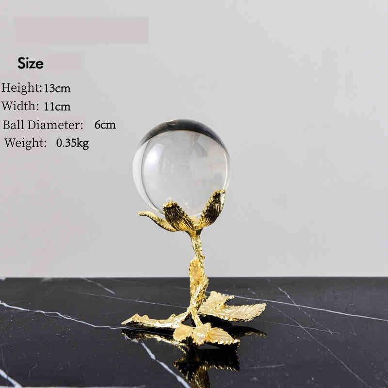 Nordic Light Luxury Metal Crystal Ball Craft Decoration - Crystalbloomaromatics