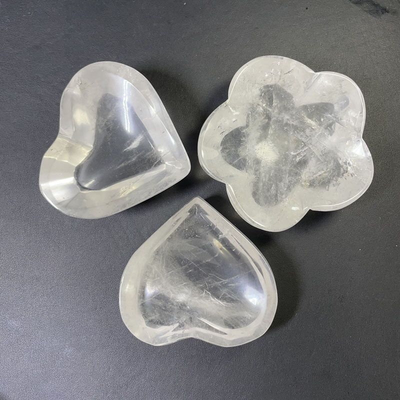 Natural White Crystal Love Bowl Rough Polished, - CRYSTALOIL