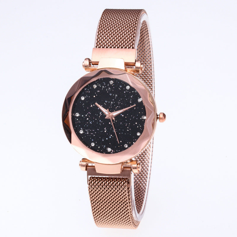 Women's Watch Square Diamond Rhinestone Starry Sky Face Ladies Casual Fashion Watch Set Bracelet Watch - CRYSTALOIL