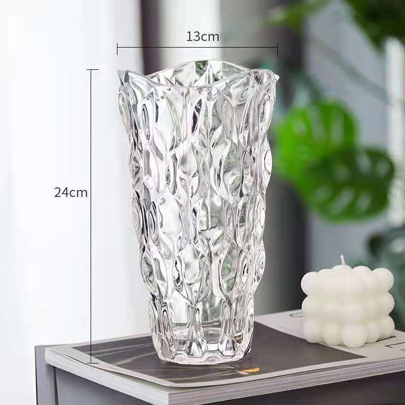 Light Luxury Glaze Crystal Glass Vase Flower Arrangement Decoration Utensils Ornaments Crafts - CRYSTALOIL