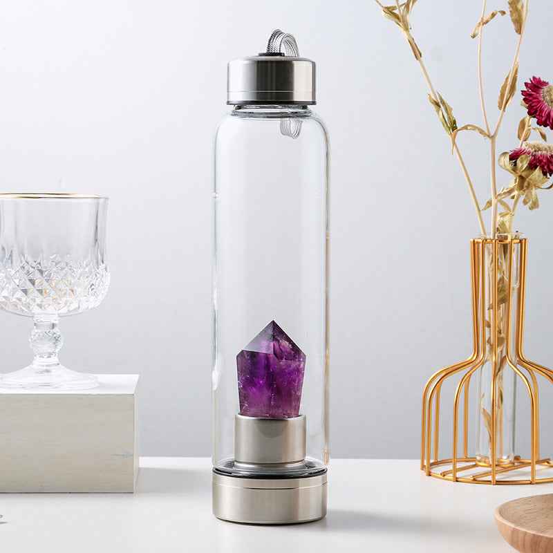 Natural Crystal Water Bottle for Enhanced Hydration and Energy Infusion - CRYSTALOIL