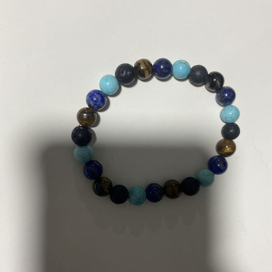 Natural lapis gold tiger eye stone blue pine bracelet fashion decoration for men and women bracelet
