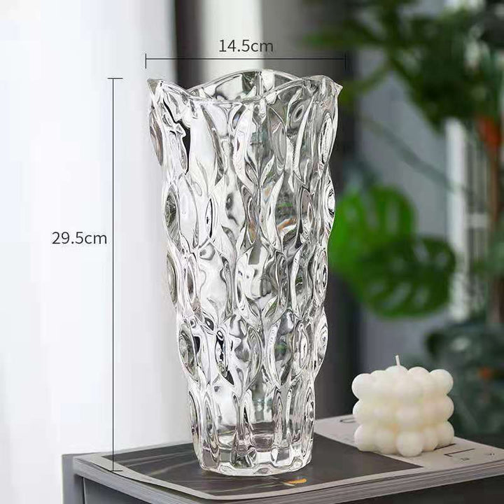 Light Luxury Glaze Crystal Glass Vase Flower Arrangement Decoration Utensils Ornaments Crafts - CRYSTALOIL