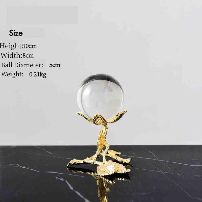 Nordic Light Luxury Metal Crystal Ball Craft Decoration - Crystalbloomaromatics