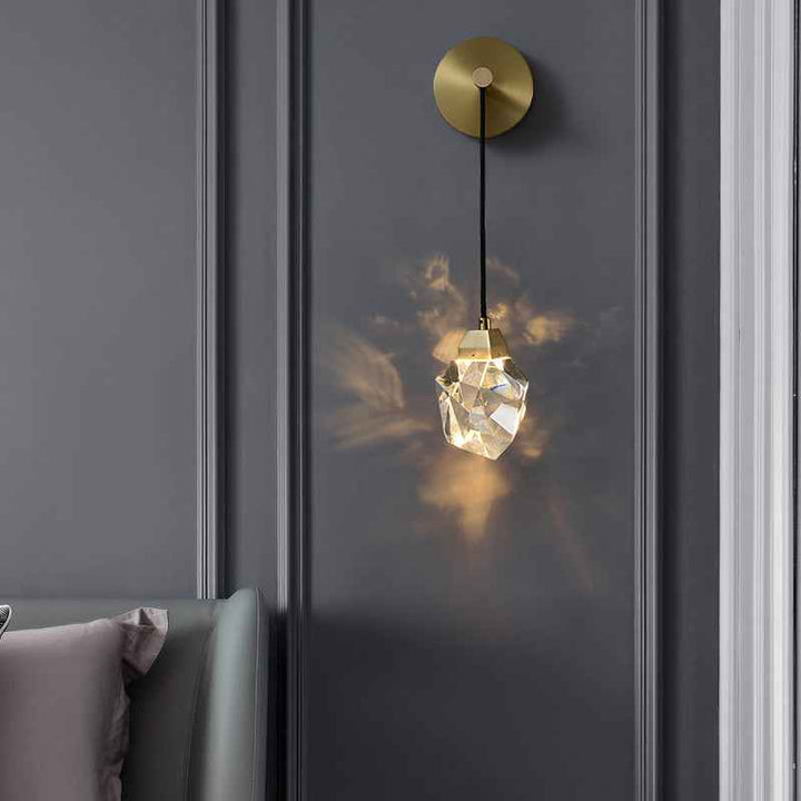 Light Luxury Crystal Modern Living Room Background Copper Wall Lamp, Illuminate your modern living space with our Light Luxury Crystal Copper Wall Lamp - CRYSTALOIL