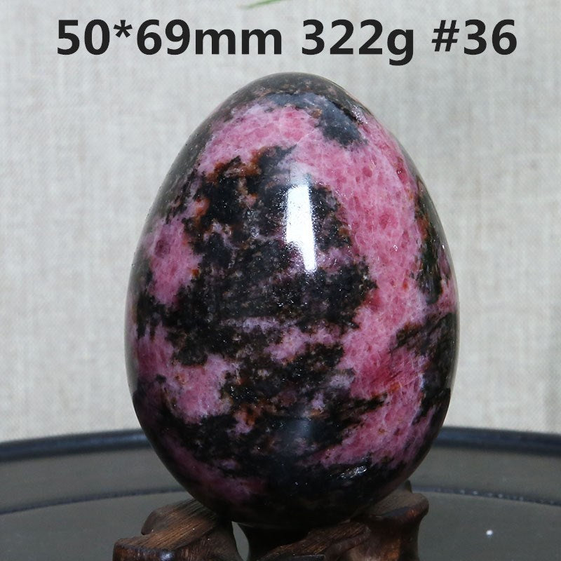 Natural Crystal Plum Tourmaline Stone Egg Ore Specimen Ornaments - Crystalbloomaromatics