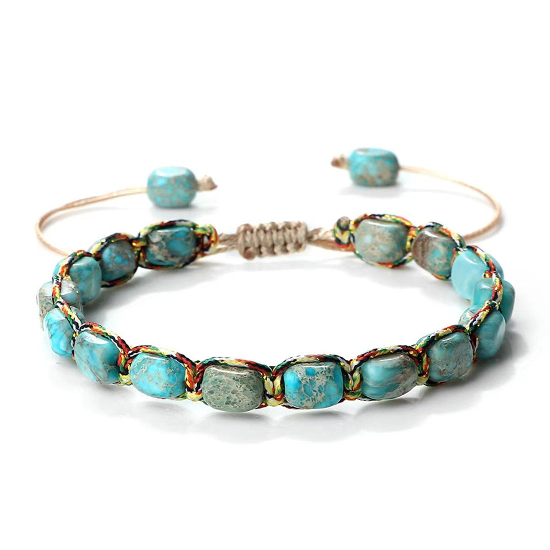 Bohemian style hand-woven bracelet Imperial stone hemp string three-dimensional beaded bracelet - CRYSTALOIL