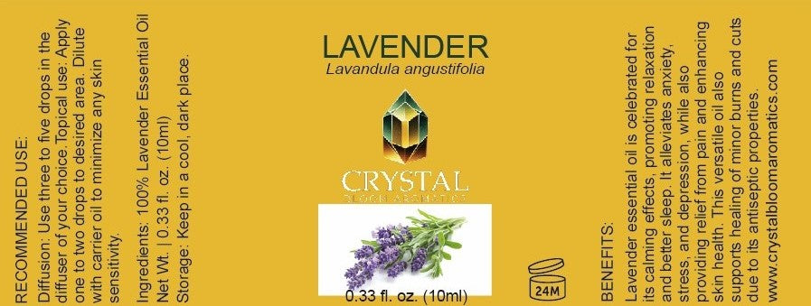 Luxury Lavender Essential Oils  Its soothing fragrance   a harmonious blend of floral and herbal notes, has been cherished for centuries for its calming and therapeutic properties. (Copy) - Crystalbloomaromatics
